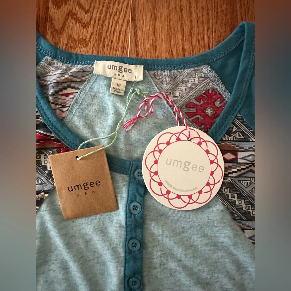 NWT Umgee USA Women's Long Sleeve Blouse Shirt Boho, Sz M - Picture 7 of 10